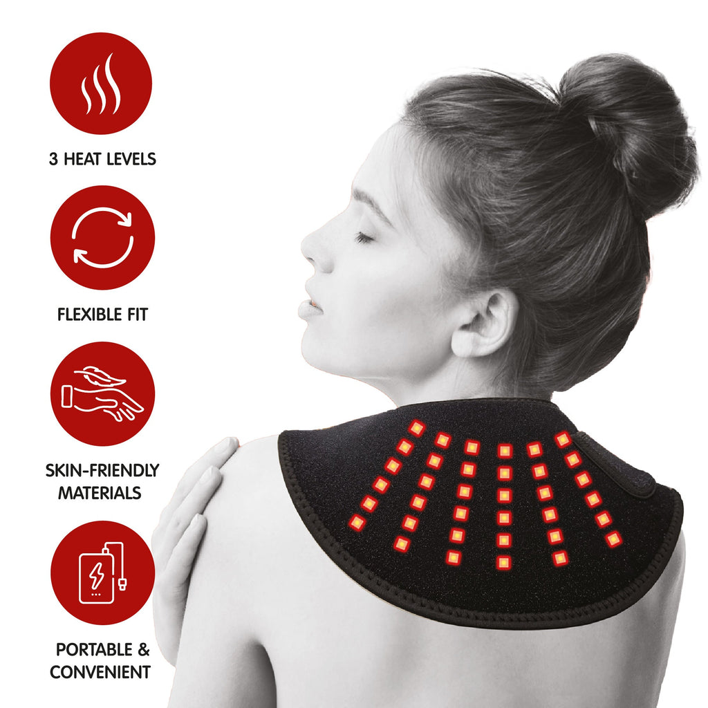 Red Light Therapy Neck Wrap & 3-Speed Massage Gun