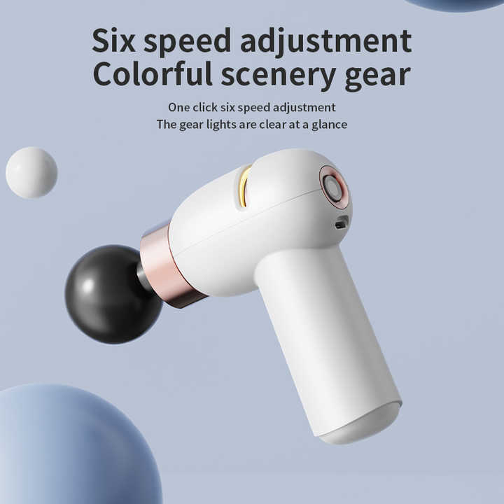 NNEDSZ LC-005-Pink Portable Mini Massage Gun - Quiet Muscle Massager with 6 Speeds