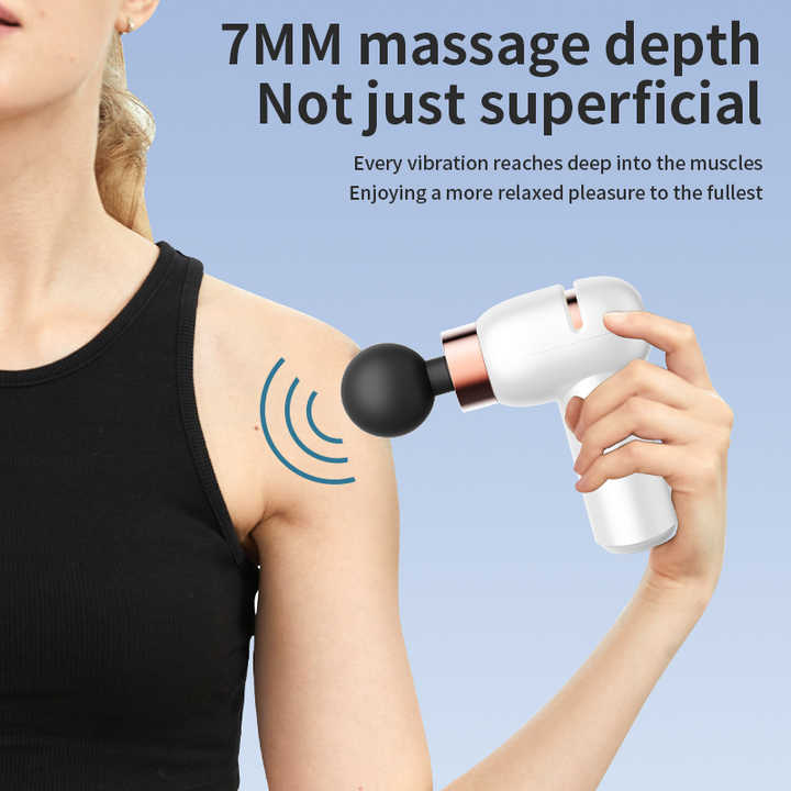 NNEDSZ LC-005-Pink Portable Mini Massage Gun - Quiet Muscle Massager with 6 Speeds